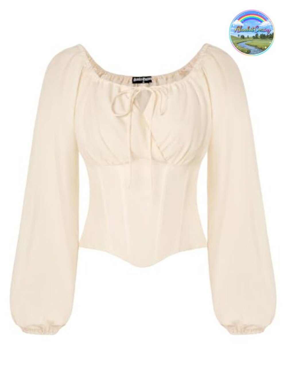 Renaissance Corset Top Women Off Shoulder Peasant Blouse Puff Sleeve